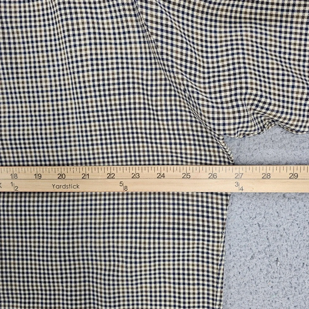 Polo Ralph Lauren Lowell Sport‎ Shirt Mens XL Beige Check Silk Cotton Button Up